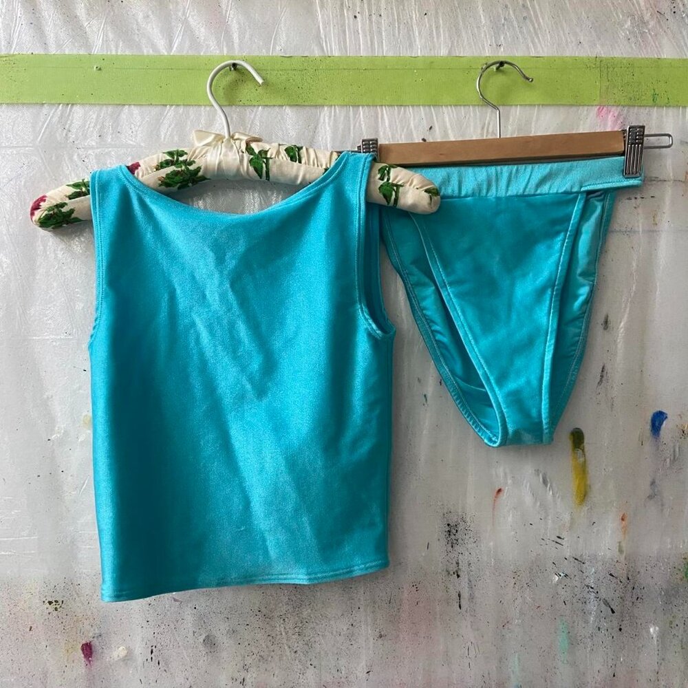 very 80s vintage thong tankini set